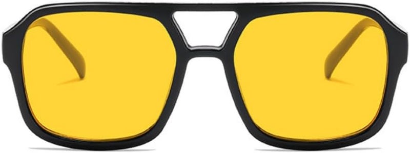 IKUVNA Retro 70s Square Aviator Sunglasses Women Men Vintage Rectangle Sunglasses Flat Frame Trendy Shades - Image 2